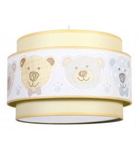 LAMPARA DE TECHO INFANTIL OSOS TEXTIL OCRES