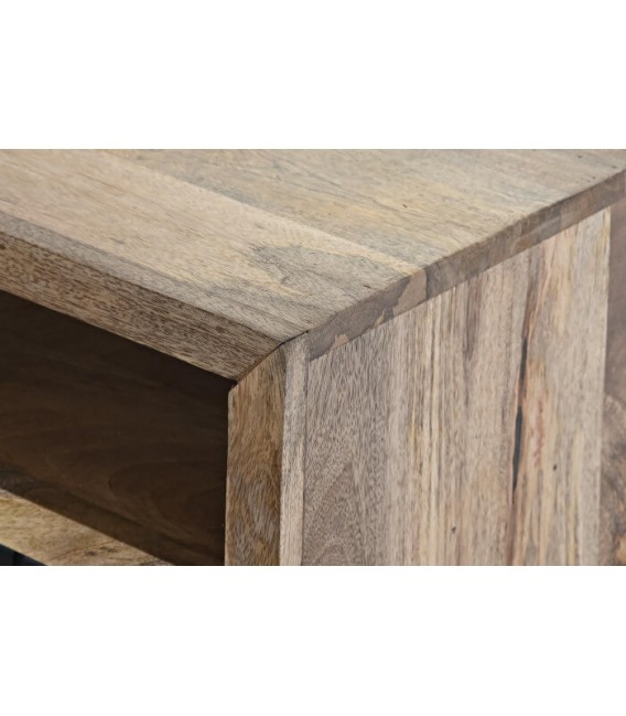 MESA DE CENTRO MADERA DE MANGO Y METAL MDMHOGAR