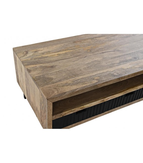 MESA DE CENTRO MADERA DE MANGO Y METAL MDMHOGAR