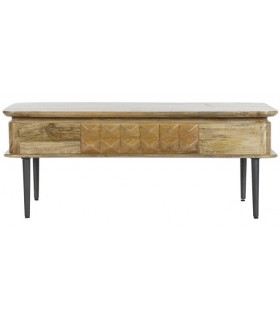 MESA DE CENTRO MADERA DE MANGO Y METAL MDMHOGAR