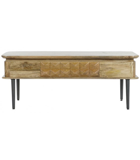MESA DE CENTRO MADERA DE MANGO Y METAL MDMHOGAR