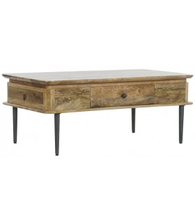 MESA DE CENTRO MADERA DE MANGO Y METAL MDMHOGAR