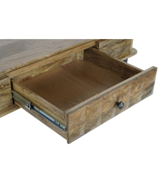 MESA DE CENTRO MADERA DE MANGO Y METAL MDMHOGAR
