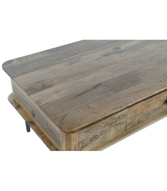MESA DE CENTRO 116 X 60 X 46 RETRO MADERA DE MANGO Y METAL