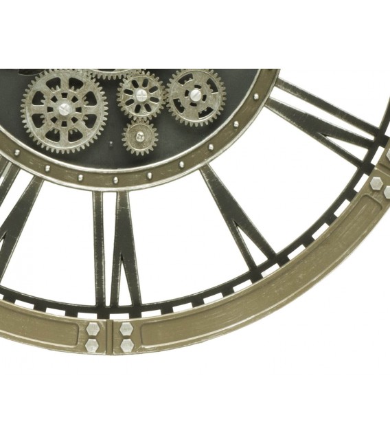 RELOJ DE PARED SILENCIOSO ENGRANAJES POLICARBONATO Y CRISTAL DORADO