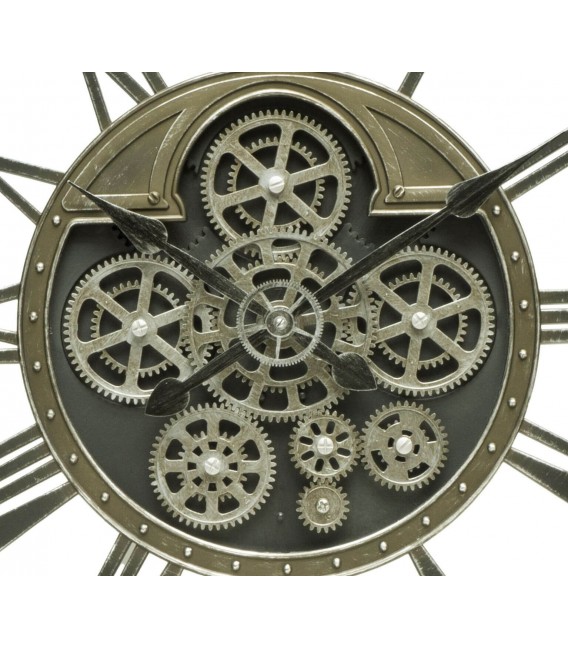 RELOJ DE PARED SILENCIOSO ENGRANAJES POLICARBONATO Y CRISTAL DORADO