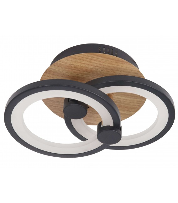 PLAFON LED INTEGRADO METAL Y POLICARBONATO MADERA Y NEGRO