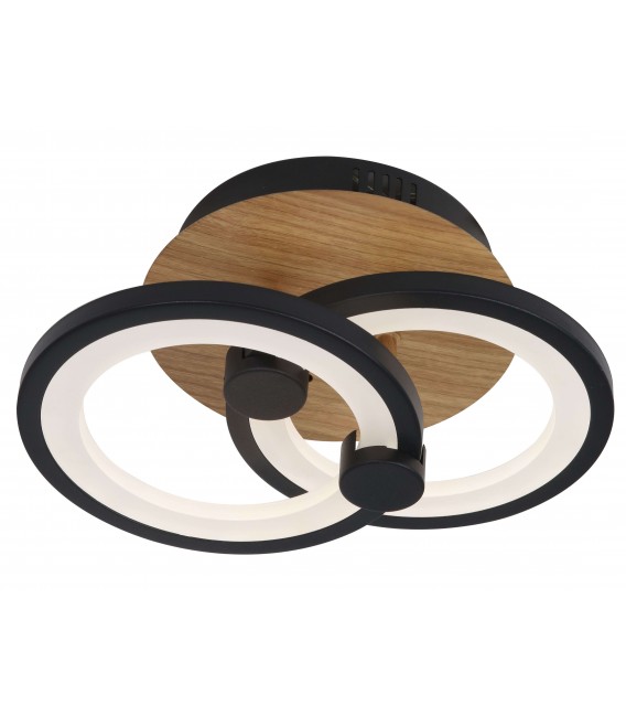 PLAFON LED INTEGRADO METAL Y POLICARBONATO MADERA Y NEGRO