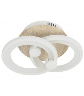 PLAFON LED INTEGRADO METAL Y POLICARBONATO MADERA Y BLANCO MDMHOGAR