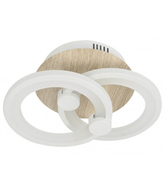 PLAFON LED INTEGRADO METAL Y POLICARBONATO MADERA Y BLANCO MDMHOGAR