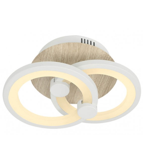PLAFON LED INTEGRADO METAL Y POLICARBONATO MADERA Y BLANCO MDMHOGAR