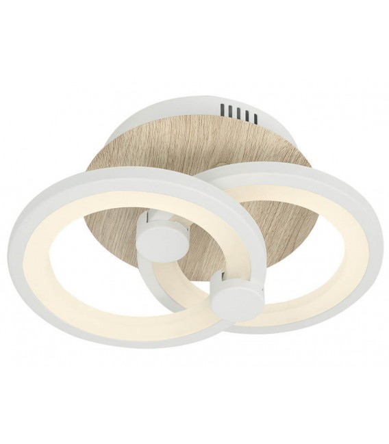 PLAFON LED INTEGRADO METAL Y POLICARBONATO MADERA Y BLANCO MDMHOGAR