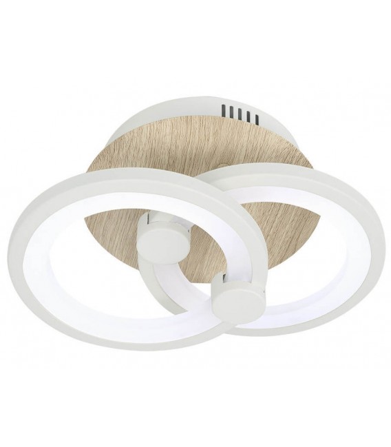 PLAFON LED INTEGRADO METAL Y POLICARBONATO MADERA Y BLANCO MDMHOGAR