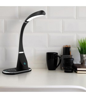 FLEXO OREINTABLE LED INTEGRADO ABS Y ALUMINIO NEGRO Y CROMO