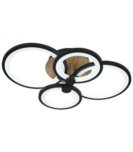 PLAFON LED INTEGRADO MANDO METAL Y POLICARBONATO MADERA Y NEGRO