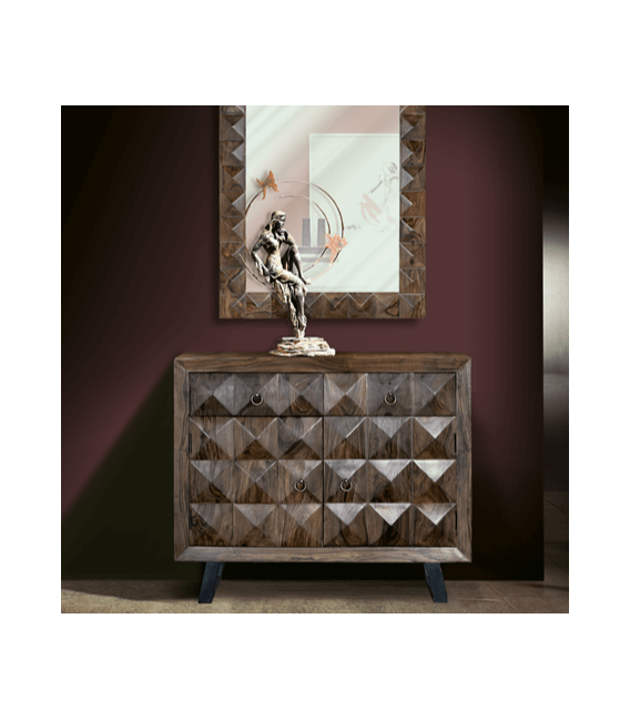 COMODA MADERA DE PALISANDRO METAL MDMHOGAR