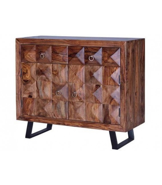 COMODA MADERA DE PALISANDRO METAL MDMHOGAR
