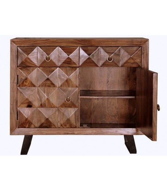 COMODA MADERA DE PALISANDRO METAL MDMHOGAR