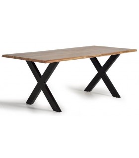 MESA DE COMEDOR MADERA DE ACACIA Y METAL MDMHOGAR