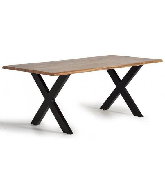 MESA DE COMEDOR MADERA DE ACACIA Y METAL MDMHOGAR