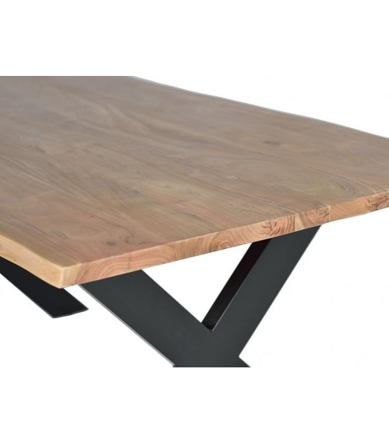 MESA DE COMEDOR MADERA DE ACACIA Y METAL MDMHOGAR
