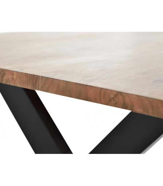 MESA DE COMEDOR MADERA DE ACACIA Y METAL MDMHOGAR