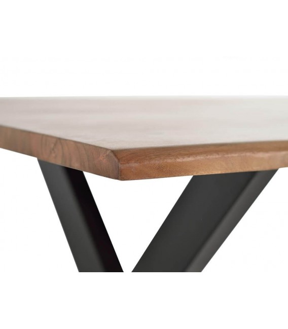 MESA DE COMEDOR MADERA DE ACACIA Y METAL MDMHOGAR