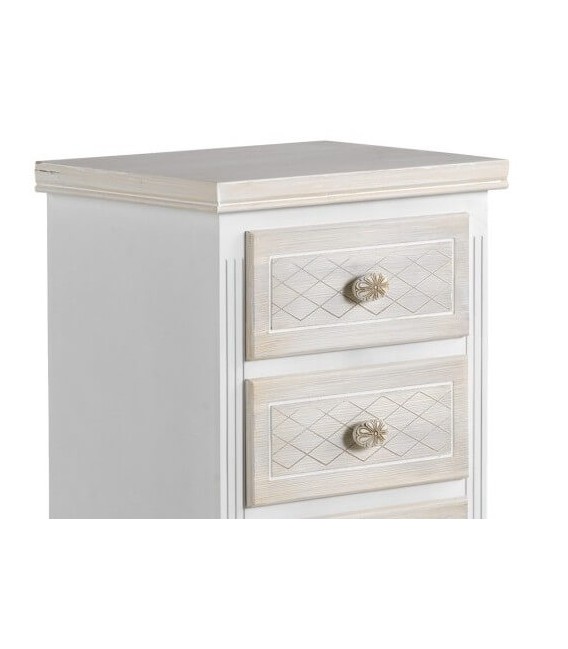 SINFONIER 5 CAJONES ESTRECHO MADERA BLANCA Y NATURAL