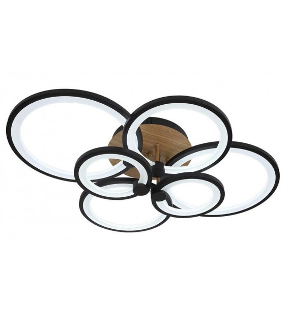 PLAFON LED INTEGRADO METAL Y POLICARBONATO MADERA Y NEGRO