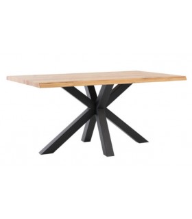 MESA DE COMEDOR CALSIA 160 X 90 MADERA ROBLE Y METAL