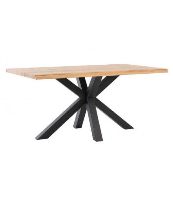 MESA DE COMEDOR CALSIA 160 X 90 MADERA ROBLE Y METAL