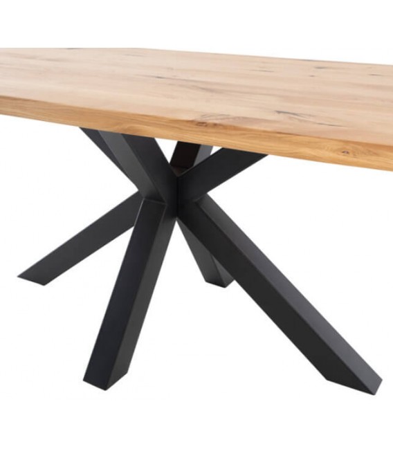 MESA DE COMEDOR CALSIA 160 X 90 MADERA ROBLE Y METAL