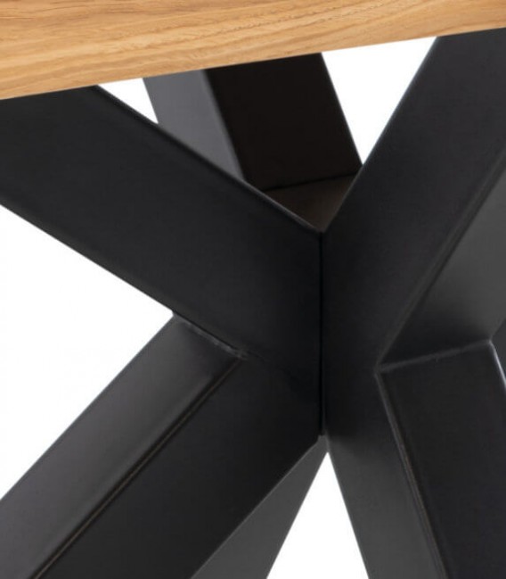 MESA DE COMEDOR CALSIA 160 X 90 MADERA ROBLE Y METAL