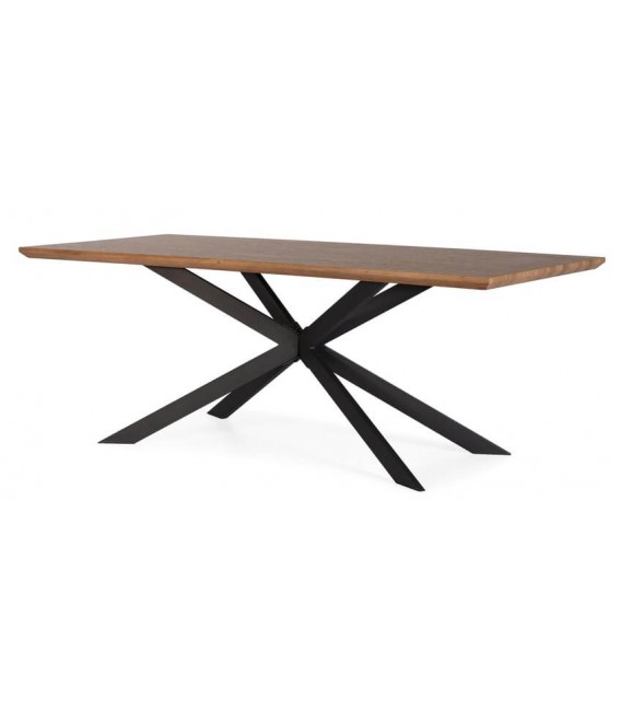 MESA DE COMEDOR 160 X 90 X 76 SICAL MADERA NOGAL METAL NEGRO
