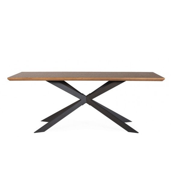 MESA DE COMEDOR 160 X 90 X 76 SICAL MADERA NOGAL METAL NEGRO