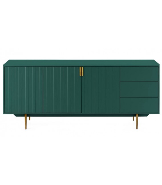 APARADOR GRANDE LACADO EN VERDE METAL DORADO MDMHOGAR