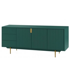 APARADOR GRANDE LACADO EN VERDE METAL DORADO MDMHOGAR