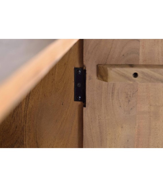 APARADOR GRANDE 4 PUERTAS  MADERA ACACIA TALLADA NATURAL Y NEGRO