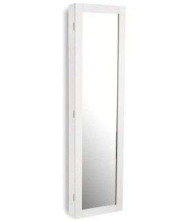 ESPEJO VESTIDOR CON JOYERO LACADO EN BLANCO INTERIOR NEGRO