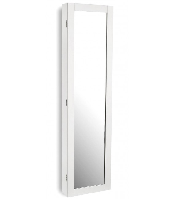 ESPEJO VESTIDOR CON JOYERO LACADO EN BLANCO INTERIOR NEGRO