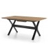 MESA COMEDOR EXTENSIBLE RECTANGULAR MADERA NOGAL NATURAL METAL NEGRO