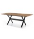 MESA COMEDOR EXTENSIBLE RECTANGULAR MADERA NOGAL NATURAL METAL NEGRO