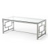 MESA DE CENTRO RECTANGULAR METAL CROMADO Y CRISTAL MDMHOGAR