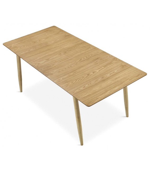 MESA DE COMEDOR EXTENSIBLE MADERA ROBLE NATURAL MDMHOGAR