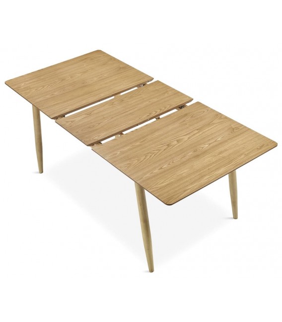 MESA DE COMEDOR EXTENSIBLE MADERA ROBLE NATURAL MDMHOGAR