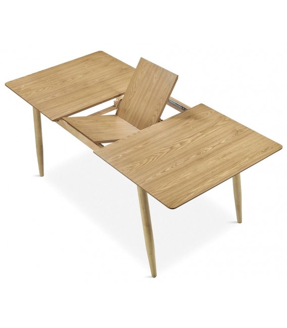 MESA DE COMEDOR EXTENSIBLE MADERA ROBLE NATURAL MDMHOGAR