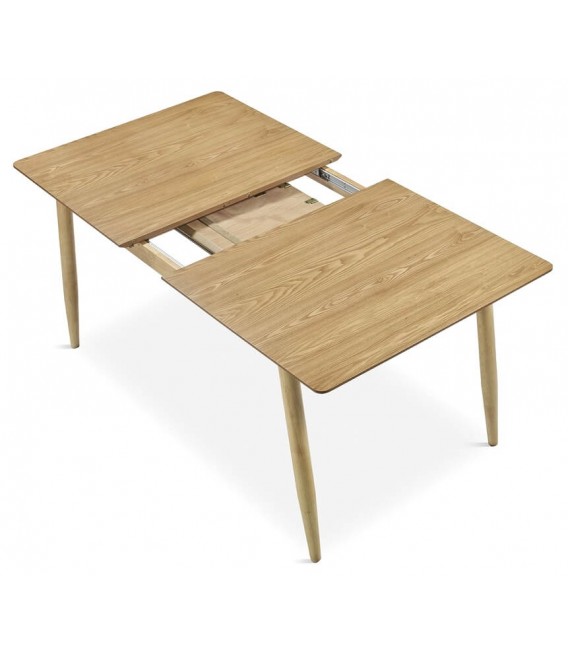 MESA DE COMEDOR EXTENSIBLE MADERA ROBLE NATURAL MDMHOGAR