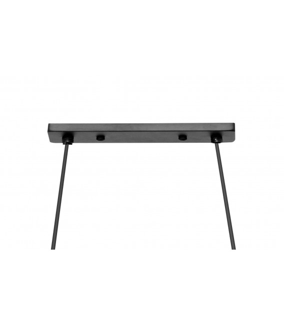 LAMPARA DE TECHO TIMTIM 3 LUCES METAL NEGRO RATAN NATURAL