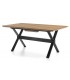 MESA DE COMEDOR EXTENSIBLE PEQUEÑA MADERA NATURAL METAL NEGRO