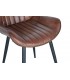 SILLA TAPIZADA EN PIEL MARRON mdmhogar